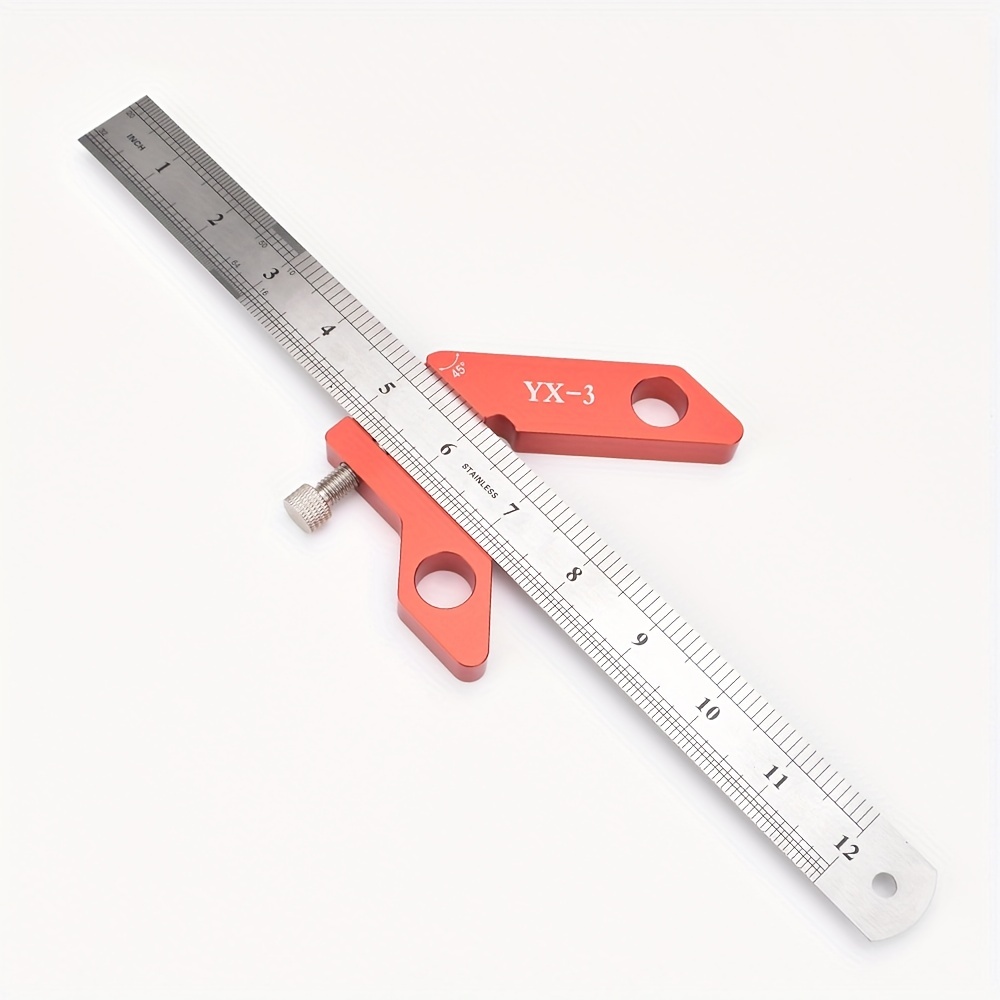 Aluminum Alloy Center Finder Ruler 45° 90° Marking Tool For - Temu