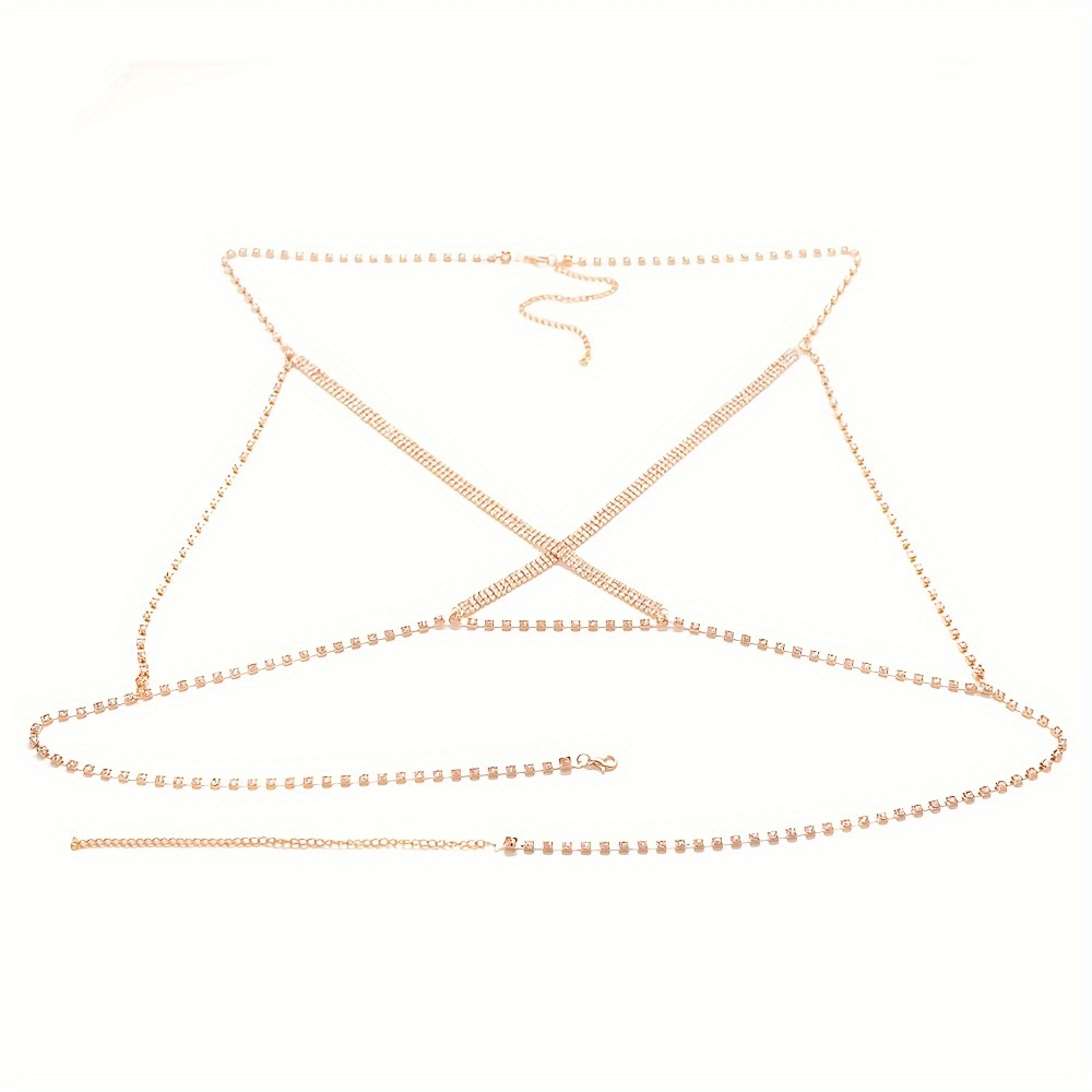 Inlaid Shiny Rhinestone Bra Body Chain Bling Bling Claw - Temu Canada