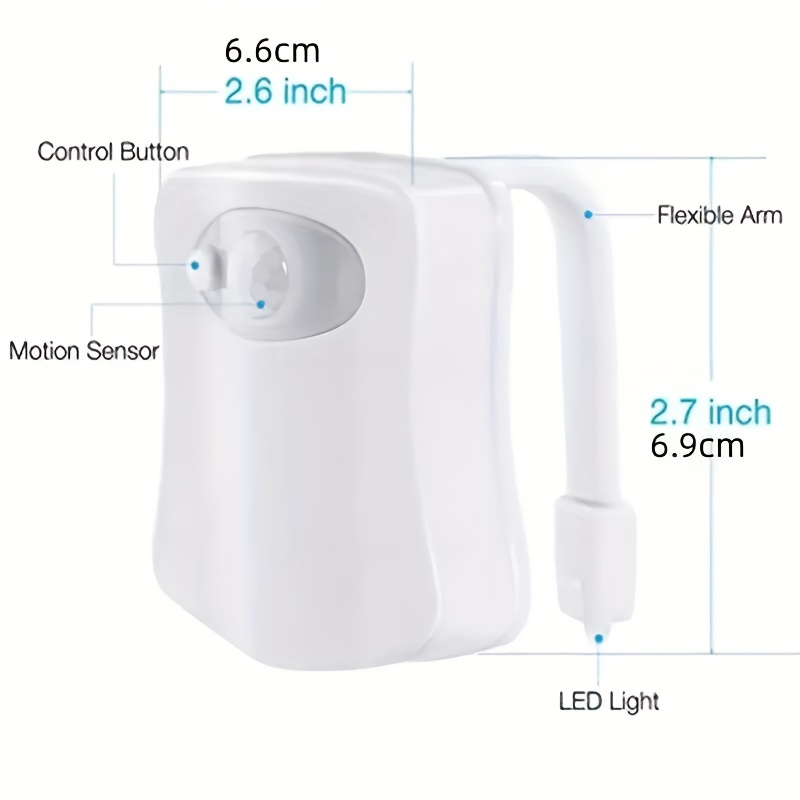 White Toilet Night Light - Motion Sensor Activated Bathroom LED