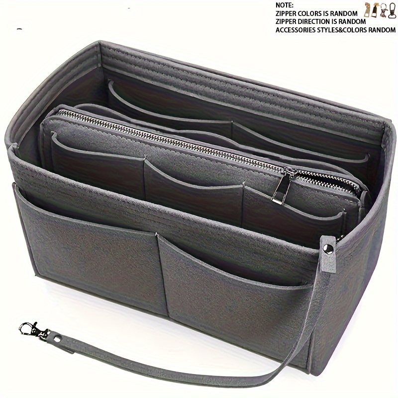OON Bag Insert Felt Women Purse & Tote Bag in Handbag Organizer Medium Size  with Multi Pocket for Utility Grey Multipurpose Bag - Multipurpose Bag 