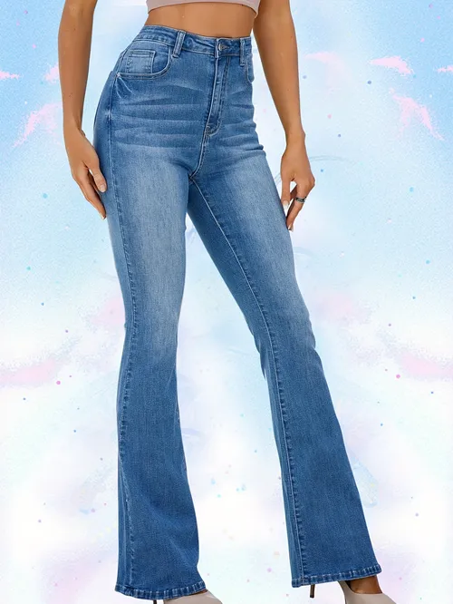 Women Straight Flare Jeans - Temu