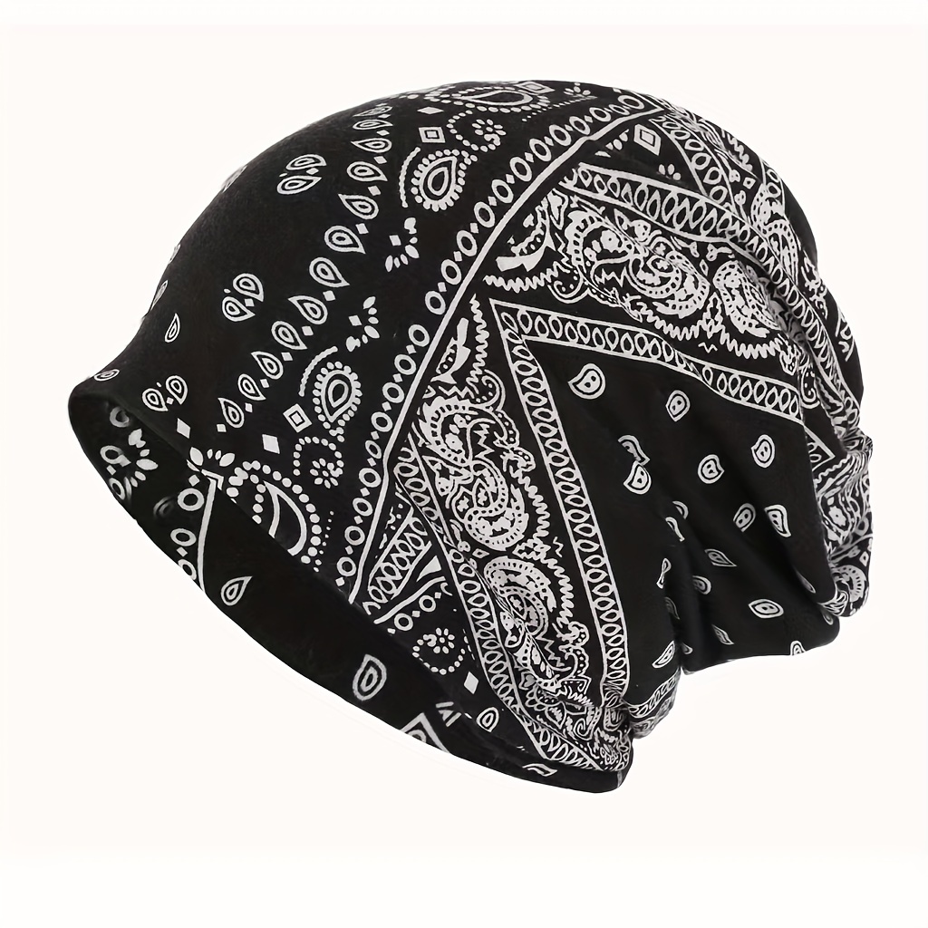 Elegant Paisley Pattern Neck Gaiter Retro Elastic Twist Hat - Temu