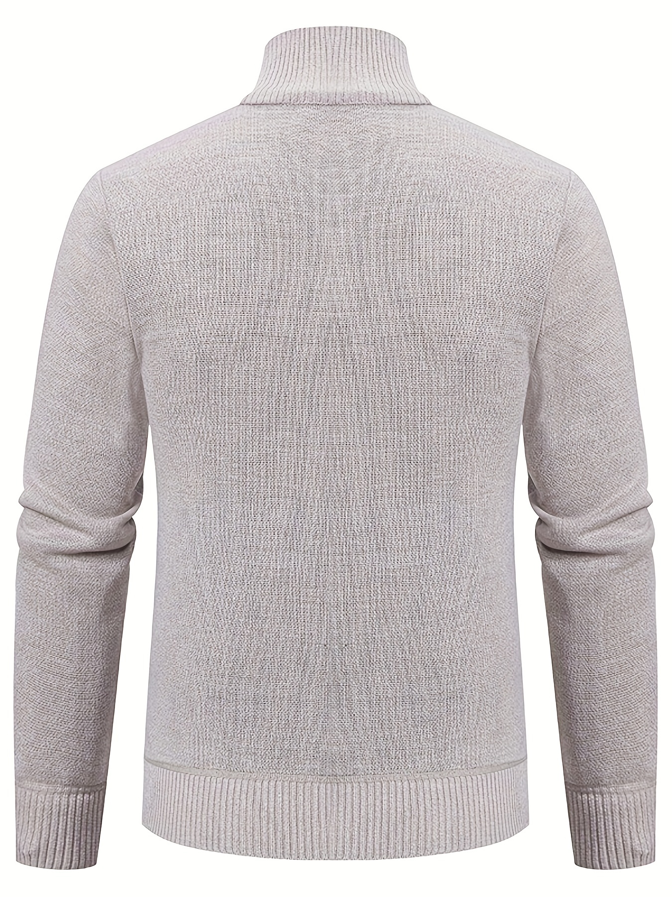  Willisos Suéteres tipo cárdigan para hombre, con cremallera  completa, cuello alto, chaqueta de entrenamiento, suéteres de punto  casuales con 2 bolsillos delanteros, Beige : Ropa, Zapatos y Joyería