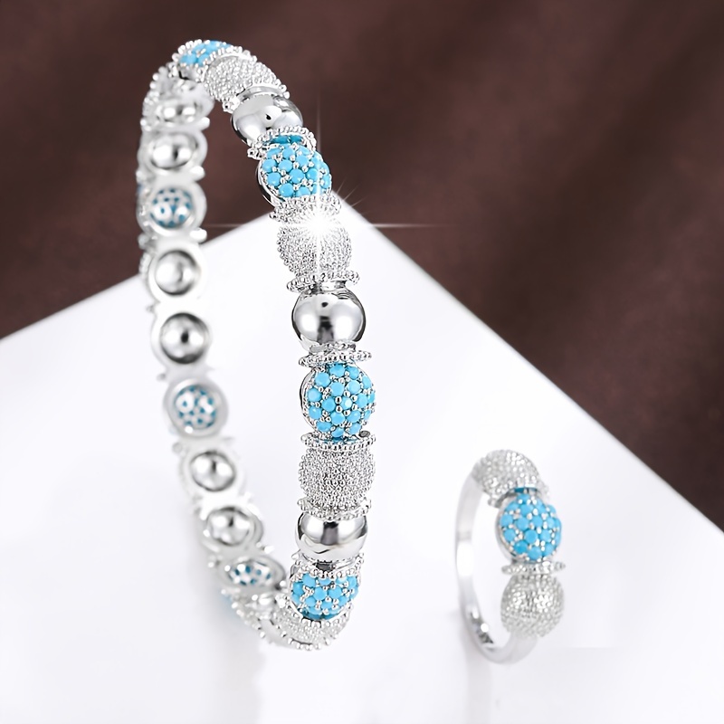 Geometric Semicircular Bracelet & Ring Set