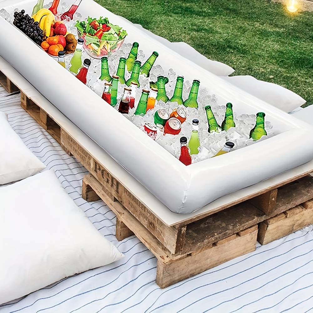 Inflatable salad bar keeps party foods cold