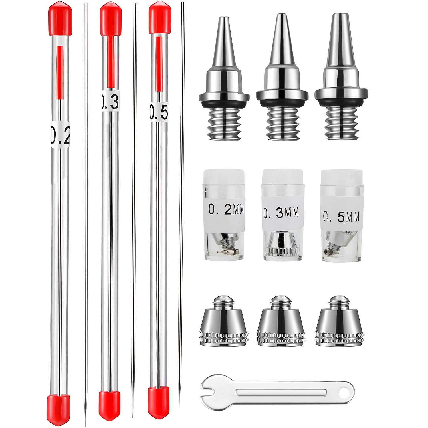 Airbrush Nozzle Tool Nozzle Kit With Wrench Airbrush - Temu