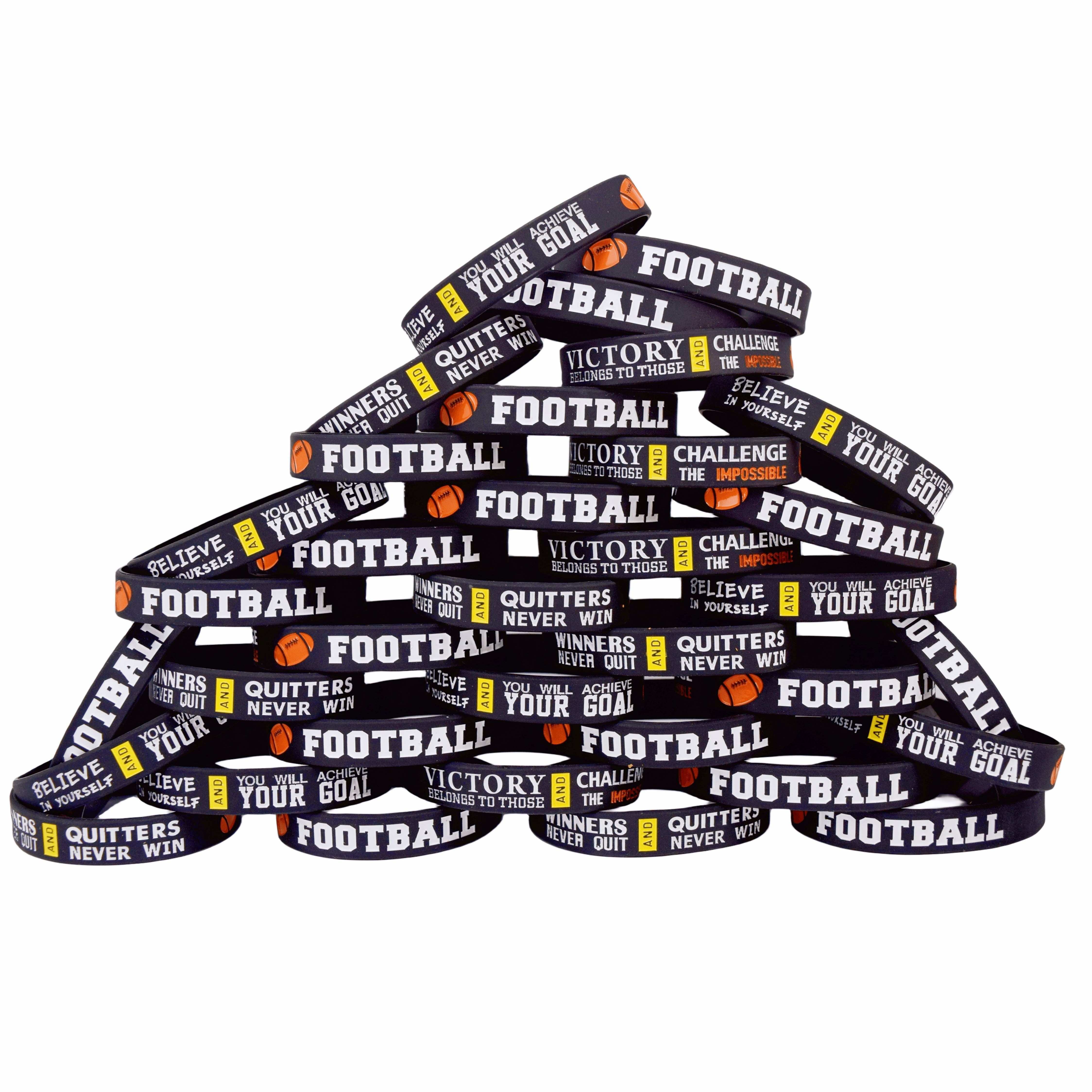 3pcs Silicone Sports Football Inspirational Wristbands Never Lose