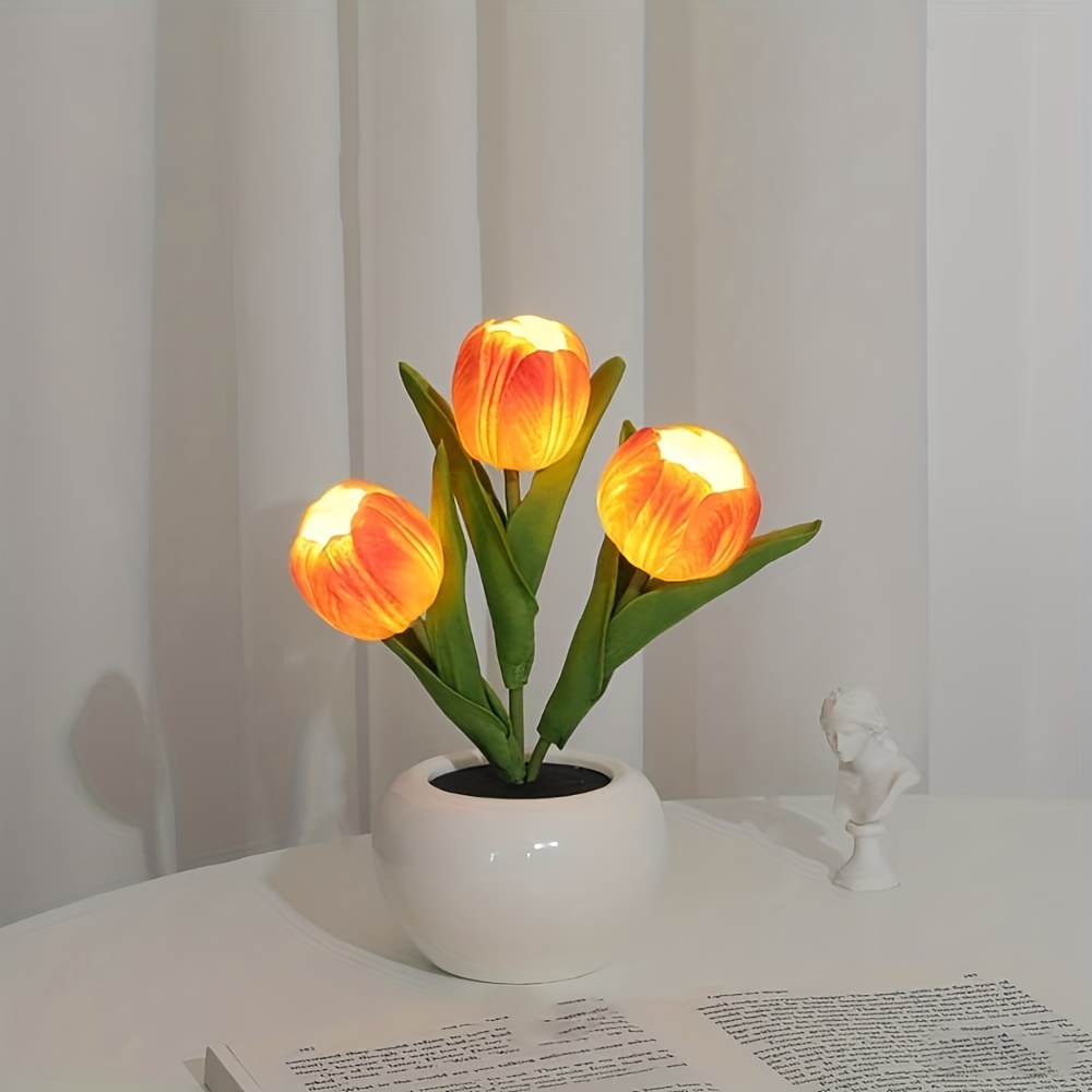 LED Colorful Luminous Vase Night Light Room Floral Decoration Creative Gift  Lamp