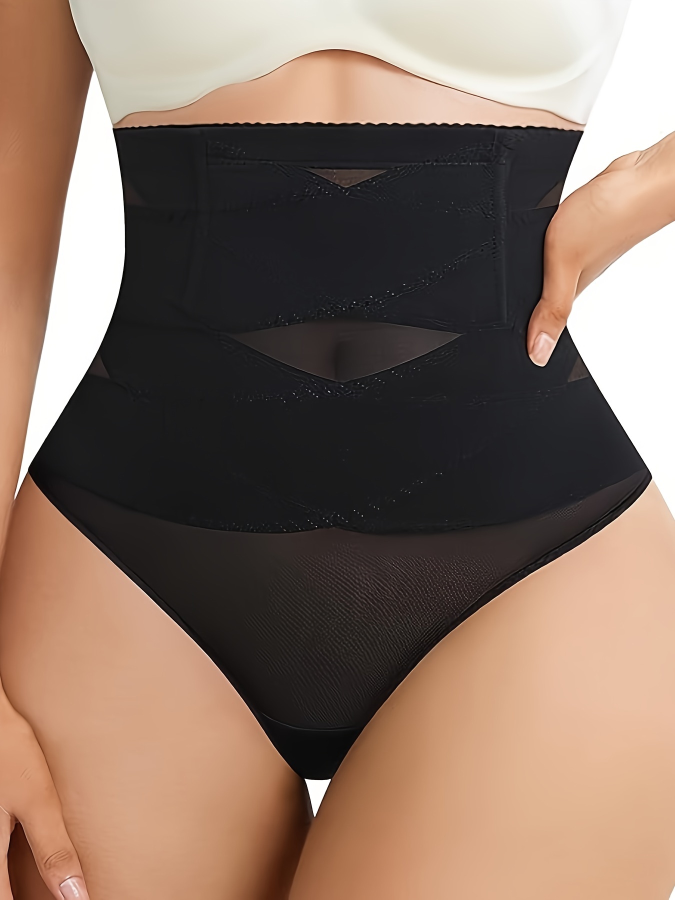 Jacquard Tummy Control Panties Soft Comfy High Waist - Temu Australia