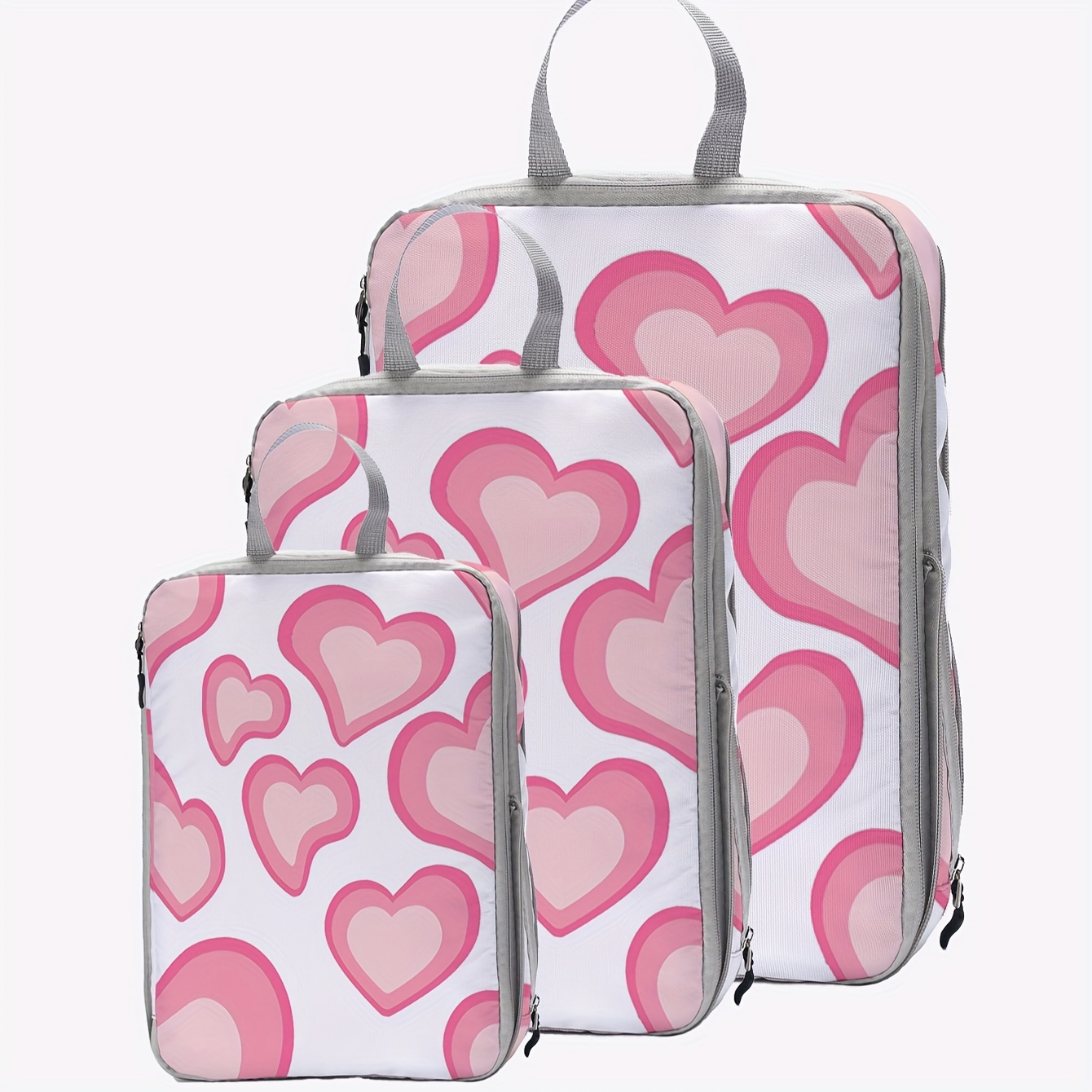 SUITEDNOMAD Juego de cubos de embalaje de compresión, bolsas organizadoras  de viaje ultraligeras, rosa rosa