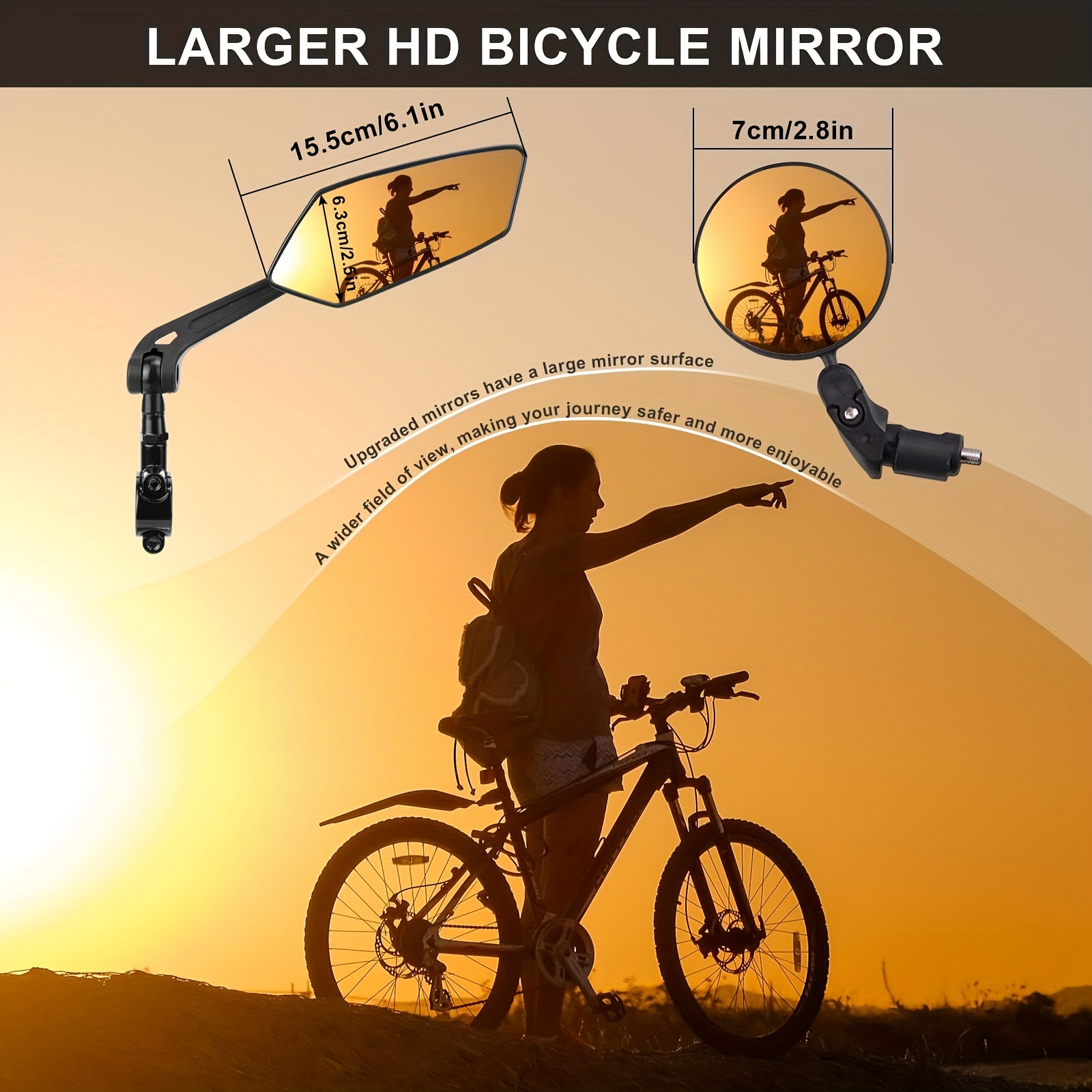 Large sales bicycle mirrors