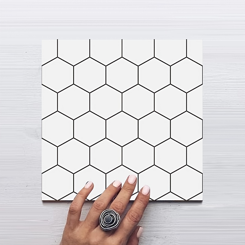 Hexagonal Tile Sticker White Kitchen Vinyl Decal Sticker - Temu