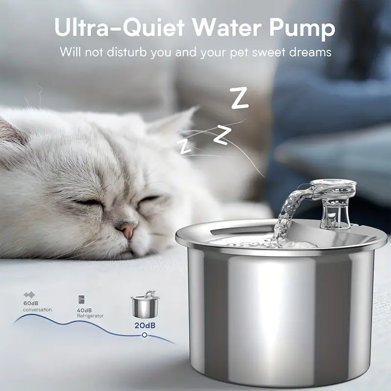 2L Edelstahl Automatischer Trinkbrunnen Für Haustier, Wasserspender Für Katzen- Und Hunde, Heimtierbedarf Details 3