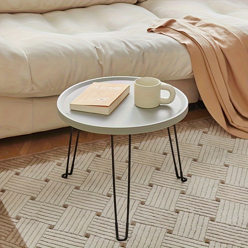 Small Coffee Table Round Snack Table Portable And Space - Temu