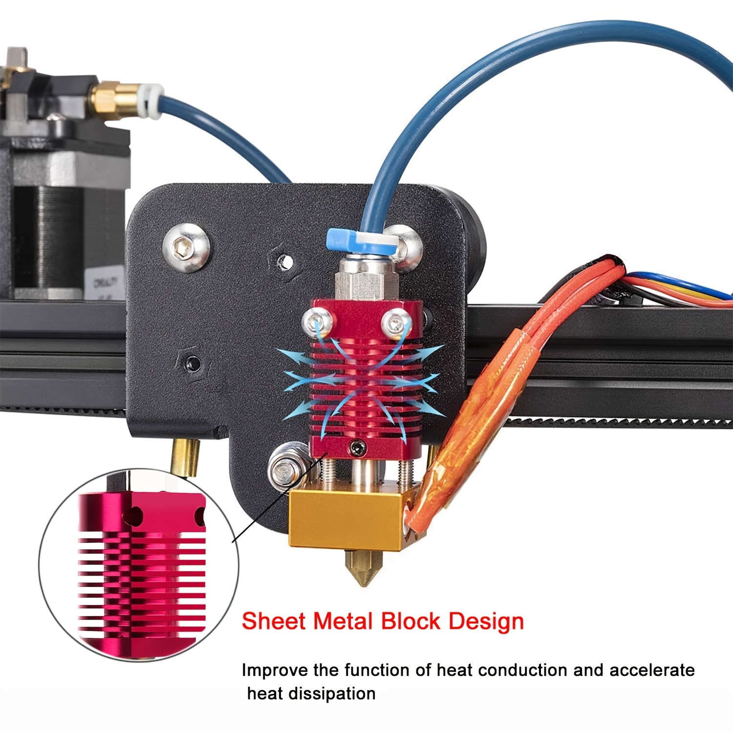 Kit de buse d'imprimante 3D Kit Mk8 Hotend Kit compatible avec Alfawise U20  U30 Creality Ender 3 assemblé Mk8 Extruder Kit d'extrémité chaude avec buse  de 0,4 mm, 24V 40W [
