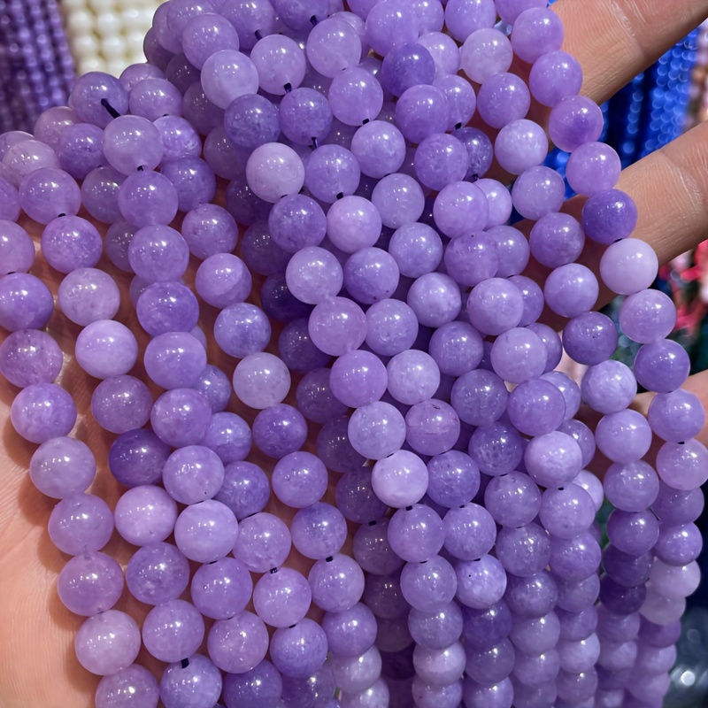 6/8/10mm Natural Purple Stone Lavender Charm Round Loose Beads For Jewelry  Making DIY Special Elegant Bracelets Necklace Handmade Craft Supplies