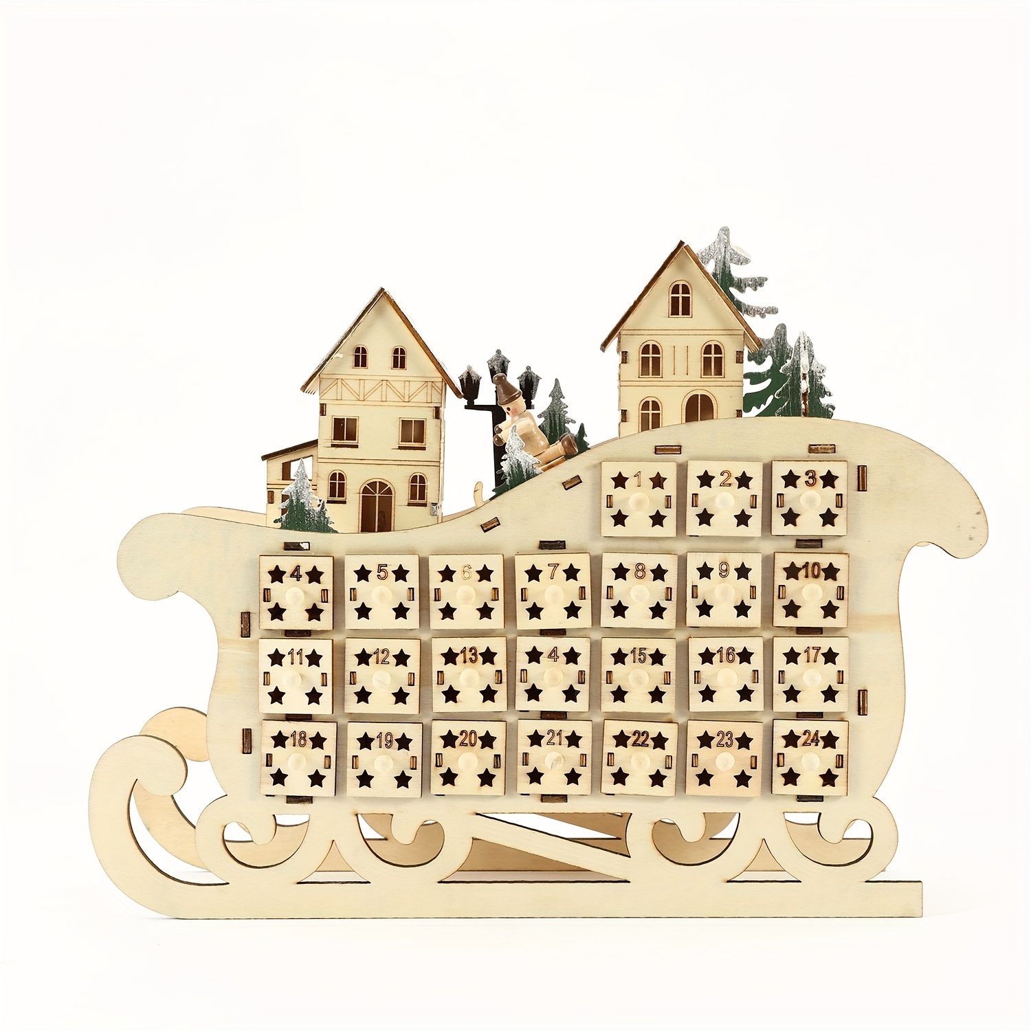 Led Wooden Light Christmas Countdown Calendar Desktop - Temu