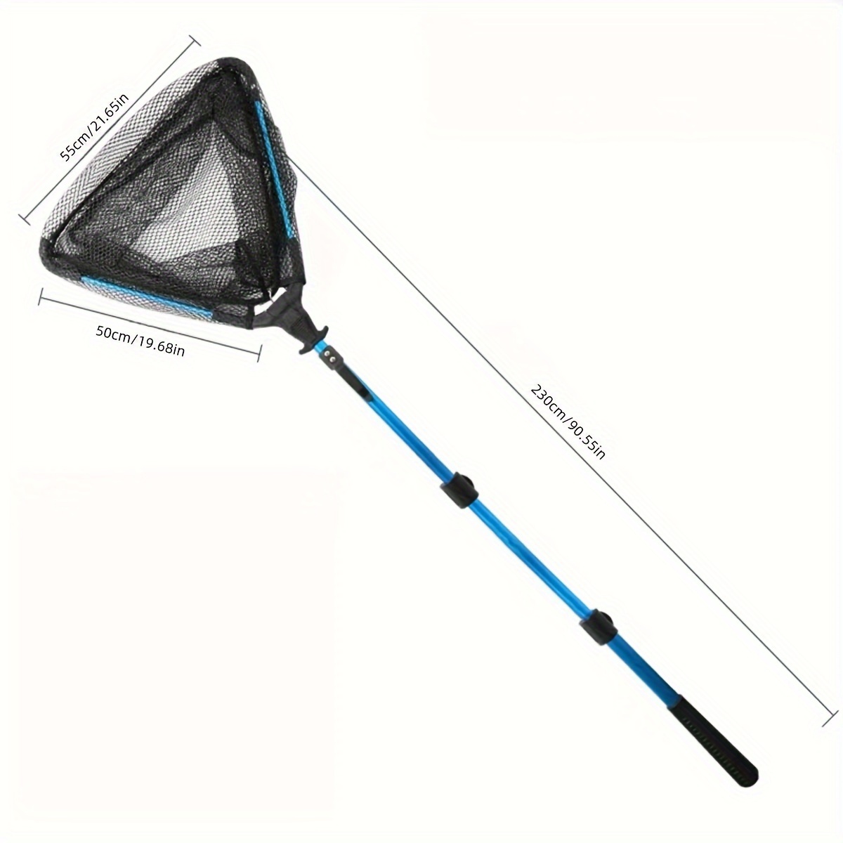 1pc Foldable Fishing Landing Net, Telescopic Handle, Triangular Silicone  Mesh, Portable And Durable