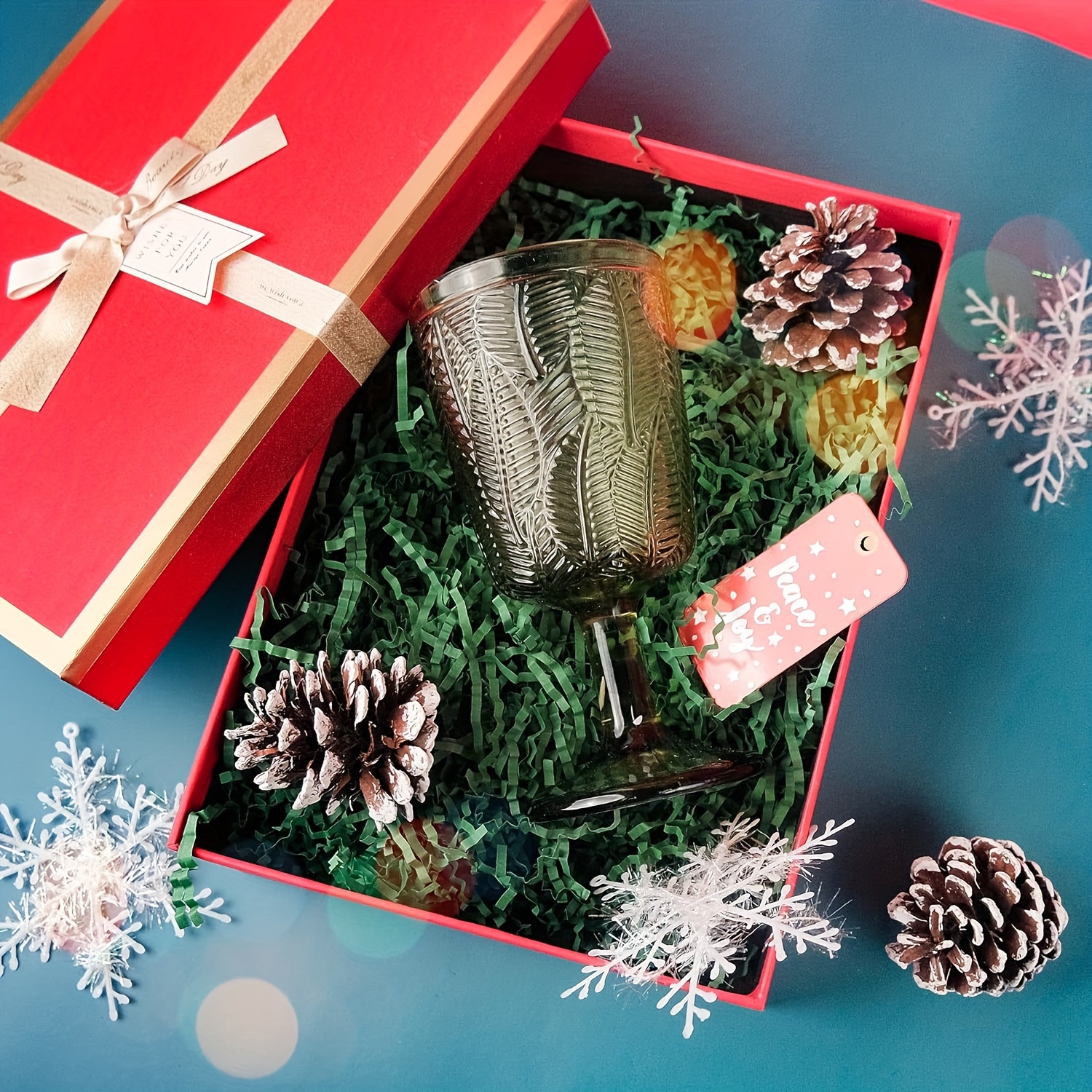 Christmas Shredded Paper for Gift Box,1/2 LB Easter Grass Basket Filler Red