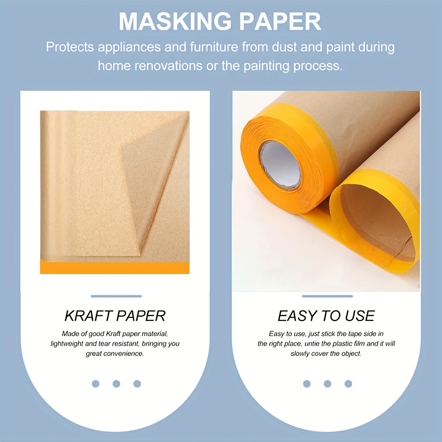 Tape And Drape Masking Paper Auto Body Masking Paper Masking - Temu