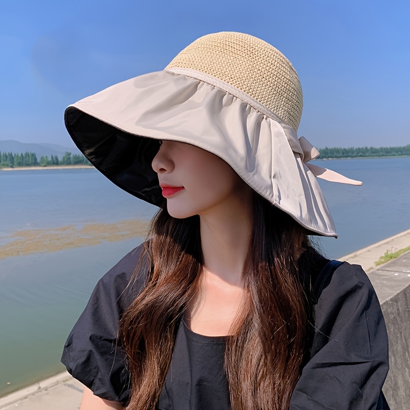 Women's Wide Brim Sun Visor Foldable Picnic Hat Uv - Temu Canada