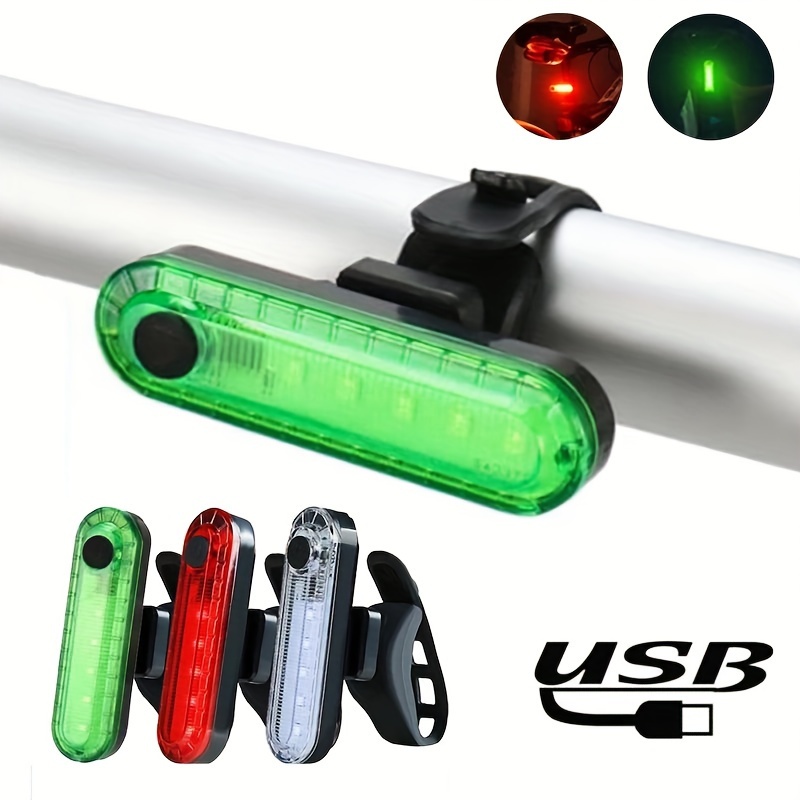 2 Luces de LED para bicicletas accesorios USB recargable impermeable Luz  Trasera