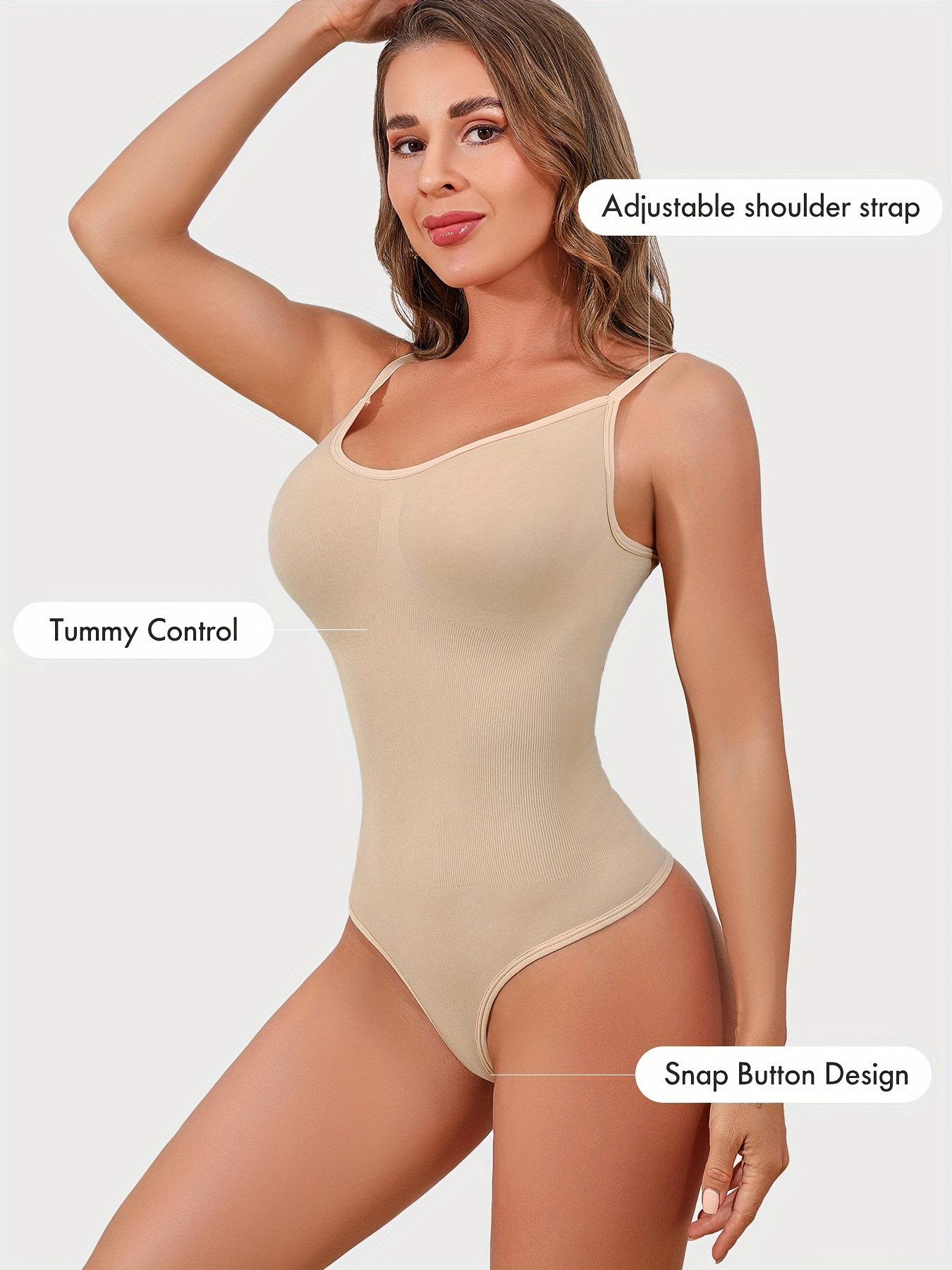  Bodysuit for Women Tummy Control Shapewear, Crew Neck