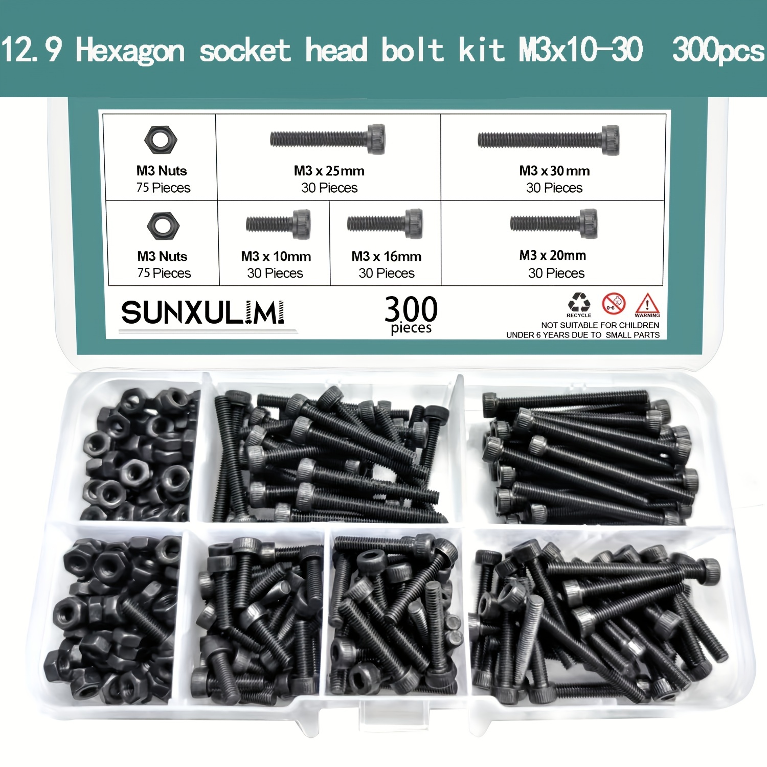 M 12.9 Grade Alloy Steel Hexagon Socket Head Bolt Nut Kit - Temu