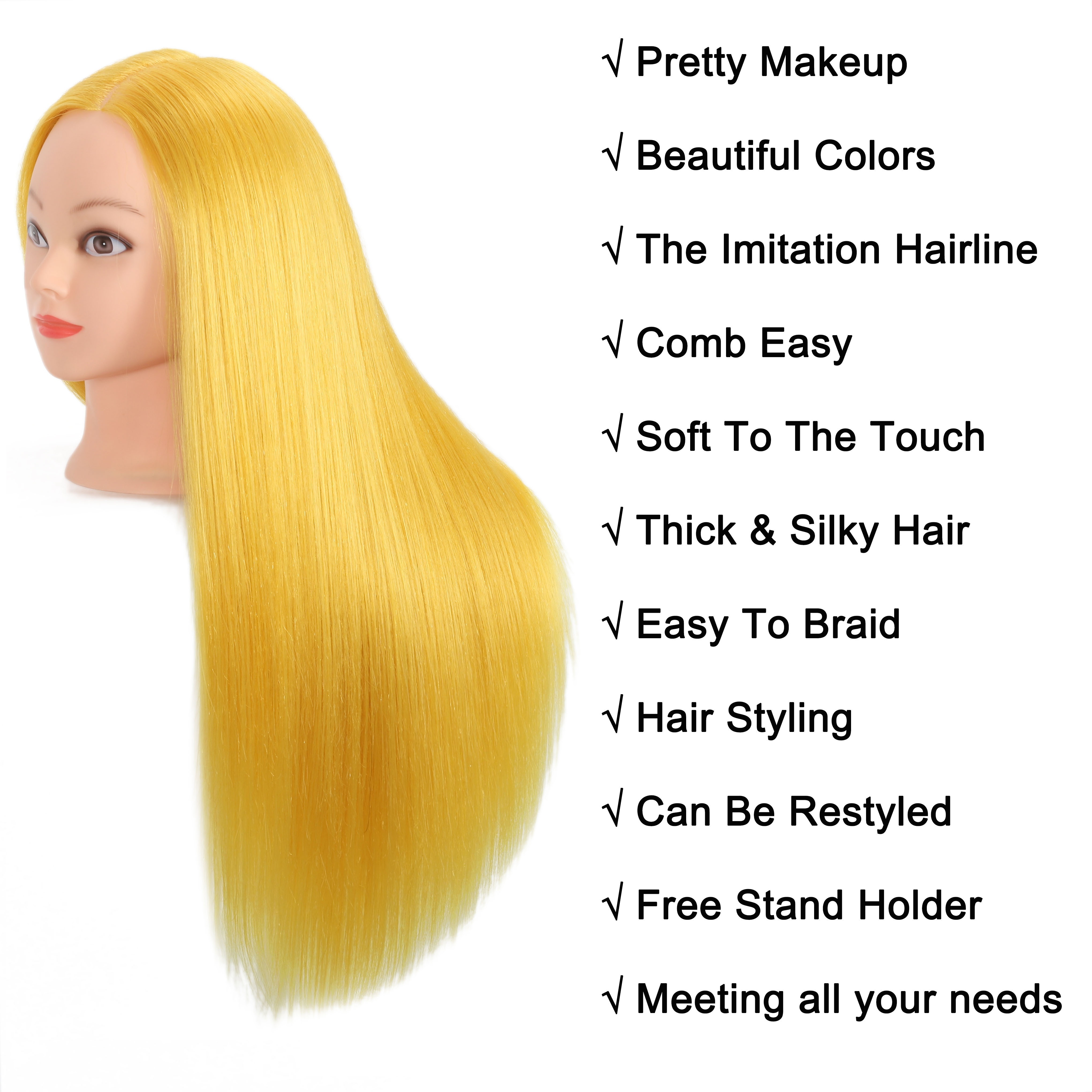 Mannequin Heads With 75% Real Human Hair Training Head - Temu United Arab  Emirates