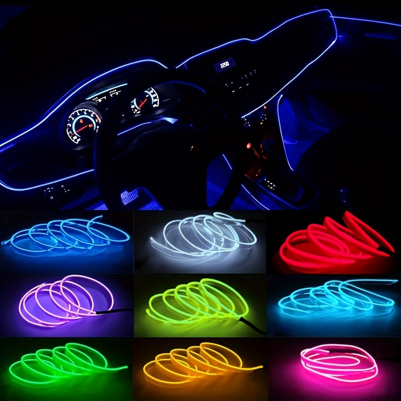 Tira de Luz LED Azul para Carros Decoración de Ambiente Interior