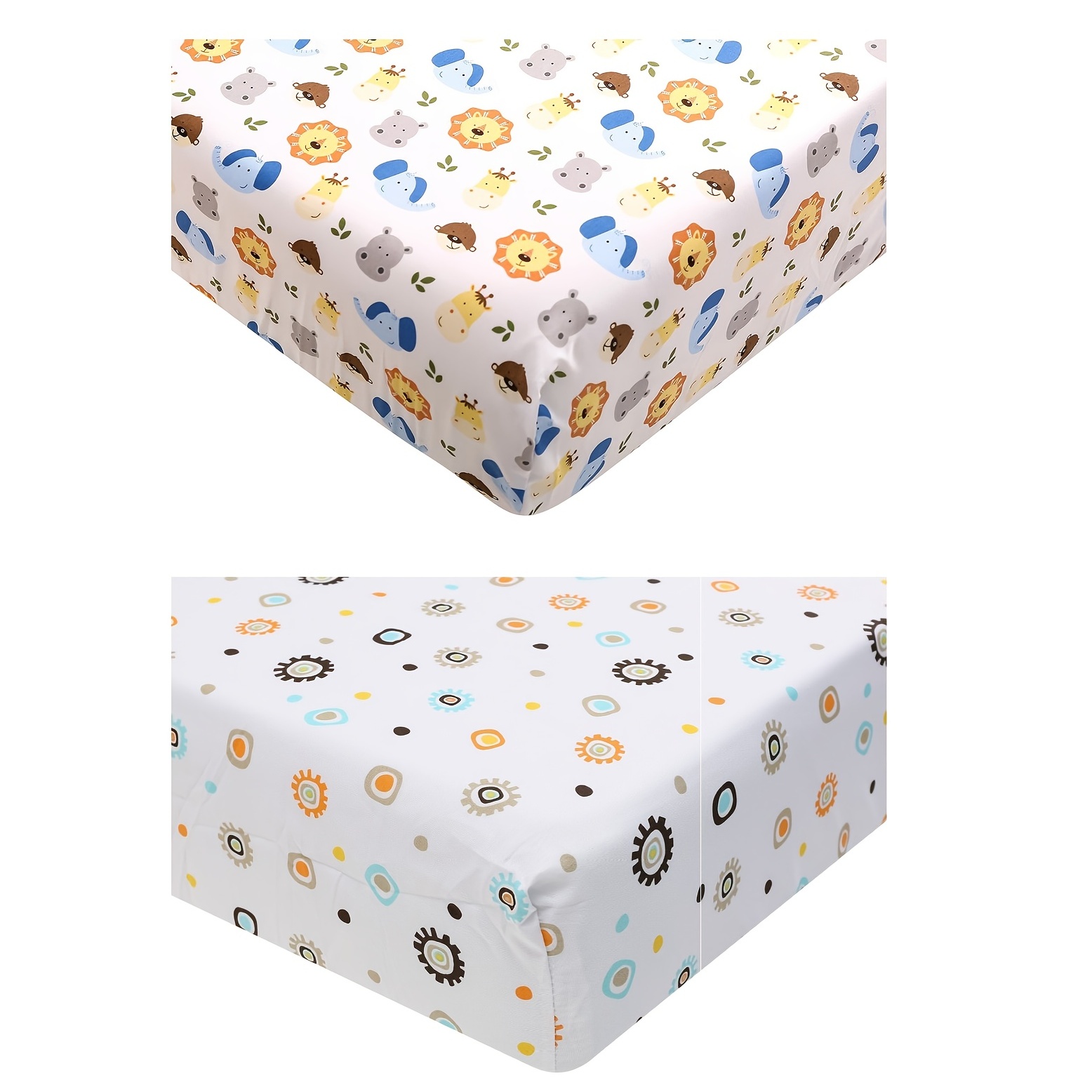 2pcs 100% Cotton Crib Sheets For Boys Girls - Unisex Fitted Sheet on Sale