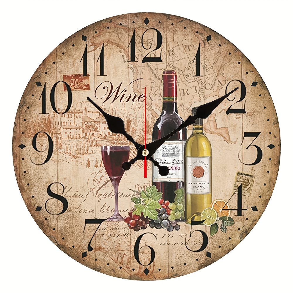 Reloj de pared redondo de cuarzo vintage chef francés sin marcar cocina  decoración del hogar regalo