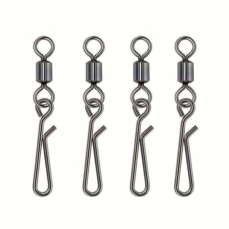 200pcs LEOFISHING Stainless Steel Snap Swivels - High Strength Fishing  Tackle for Freshwater Lures & * - 5 Sizes & Accessories