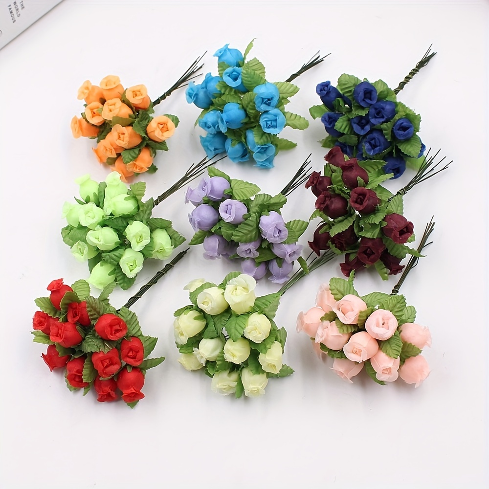 3bunches, Simulation Multi-color Gourd Flower, Silk Cloth Rose Pomegranate  Flower Diy Wreath Material Wedding Candy Box Decoration