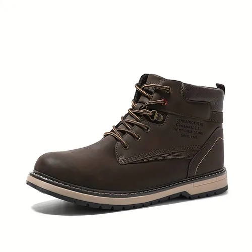Brown Combat Boots - Free Returns Within 90 Days - Temu