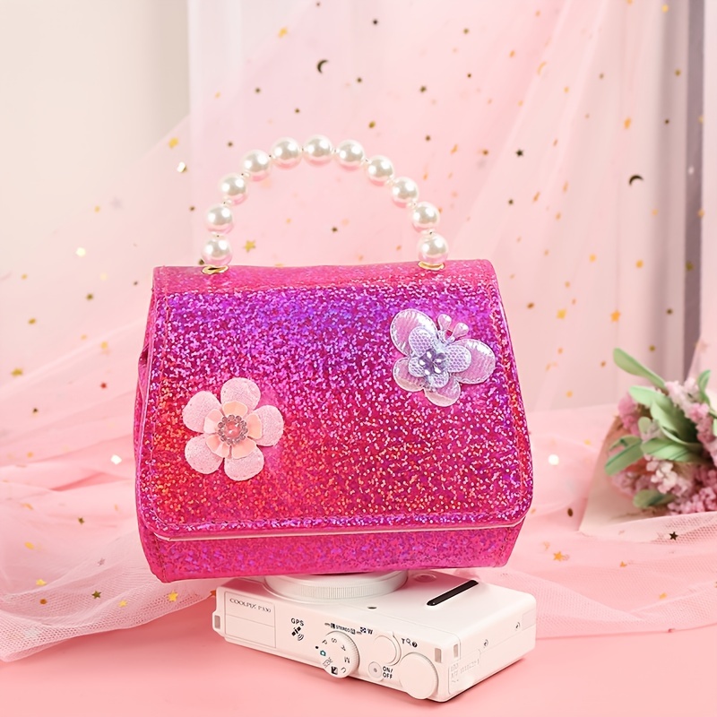Buy Baby Girls Butterfly Flower Decor Pearl Handbag