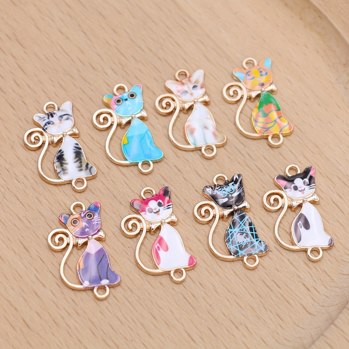 15/10pcs Mix Cat Charms Handmade Craft Pendant Making Vintage Silver Color  Lovely Cat Series Charms DIY For Bracelet Necklace Earring Small Business S