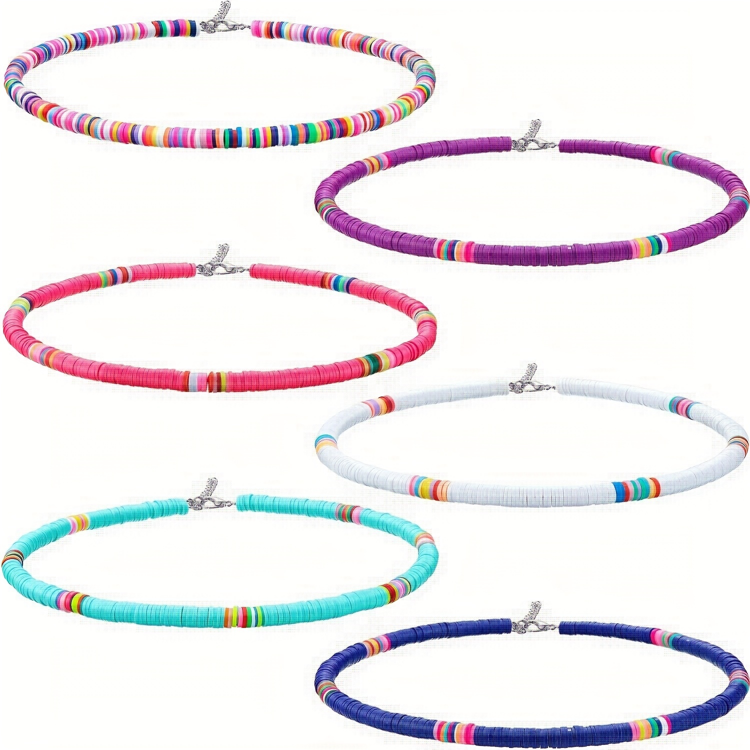 Chicgrowth Clay Bracelets Surfer Friendship Squad Beads Heishi Bracelet Girls, Girl's, Size: One size, Grey Type