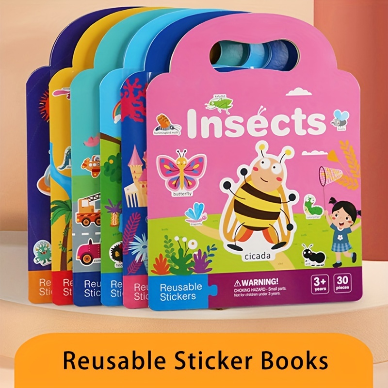 Reusable Sticker Books for Kids 2-4, Sticker Activity Pad for Toddler  Learning Toys 1-3, Animals, Princess, Ocean Removable Stickers for Kids