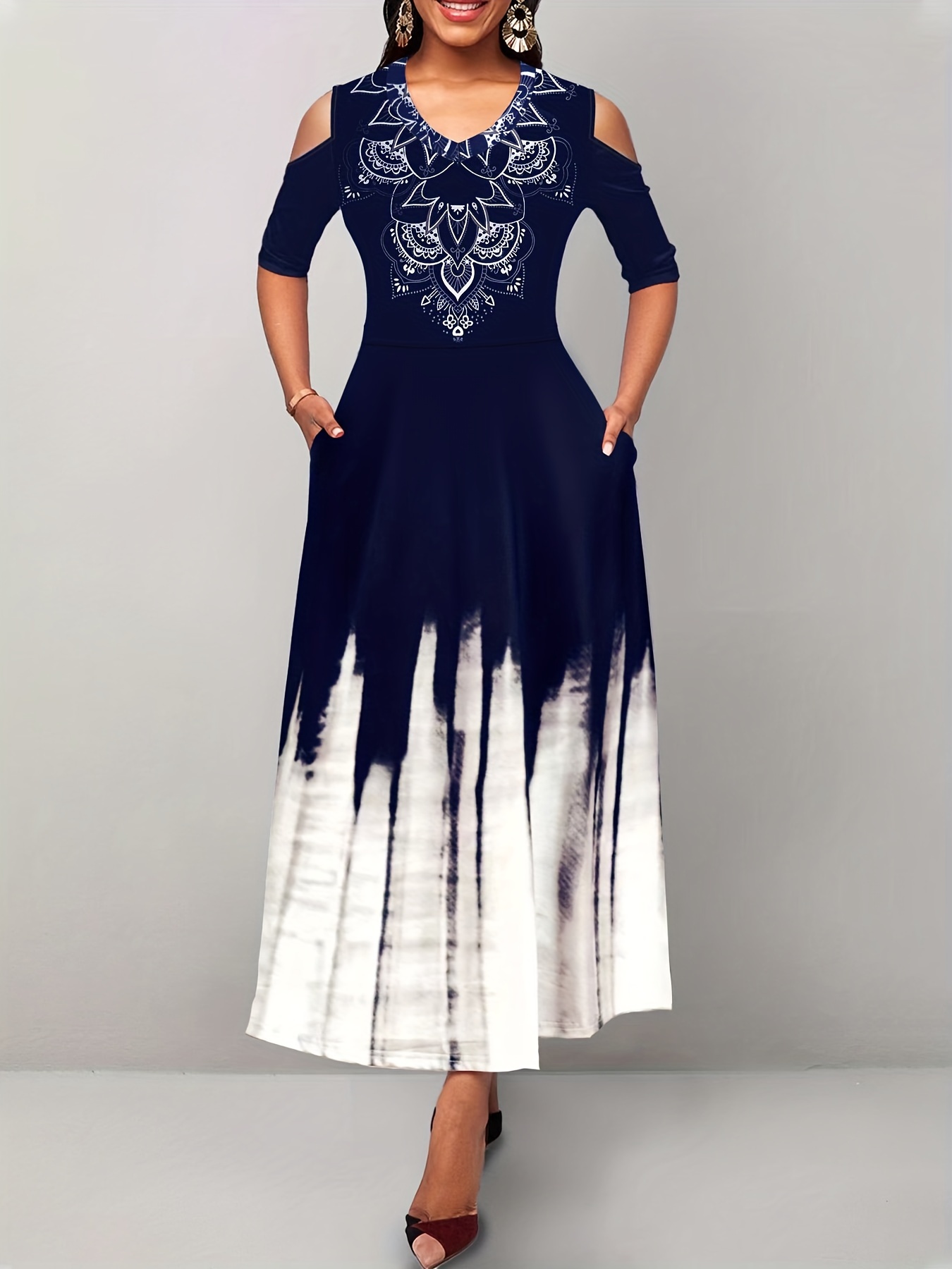 Cold shoulder ethnic dress new arrivals