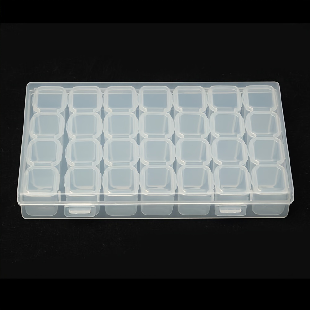 1pc Clear Plastic Storage Box With 28 Small Compartments, For Sorting And  Storing Small Items And Jewelry