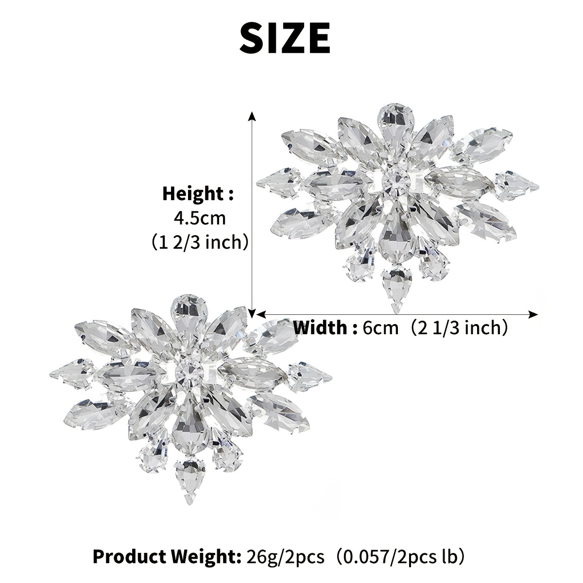 Diamante Rhinestone Shoe Clips Charms Buckle Removable Crystal
