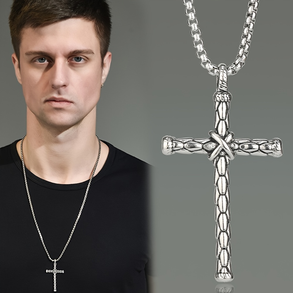 Men's Necklace Cool Wood Cross Necklace For Men And Women - Temu