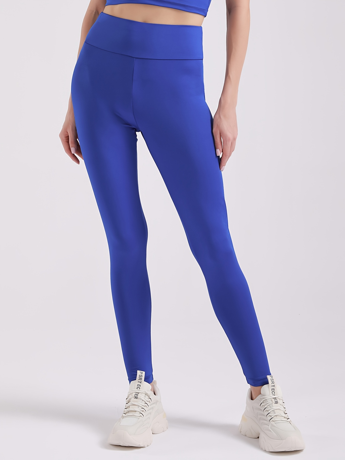 Bright Blue Ribbed Sports Leggings, Active