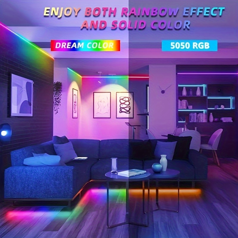 1roll 65.6Feet/787.4inch TV LED Smart Light Strip, RGB2811, 40 Key Remote Control, App Control Flexible Adhesive Light Strip, Suitable For TV Background, Game Room Christmas Holiday Party Decoration details 7