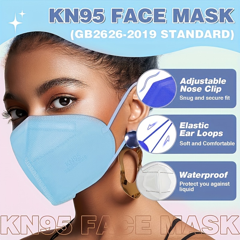 Face Mask 100PCS Adult Black Disposable Masks 3-Layer Filter Protection  Breathable Dust Masks with Elastic Ear Loop for Men Women