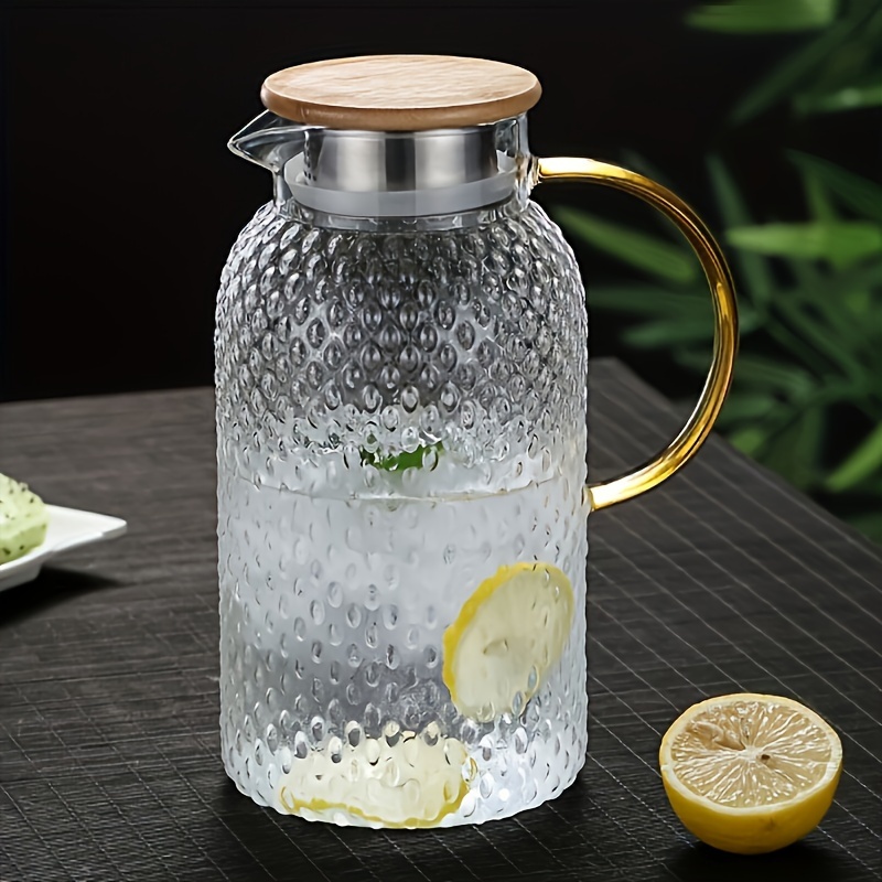 Glass Pitcher With Lid, Heavy Duty Water Pitcher, Drink Carafe