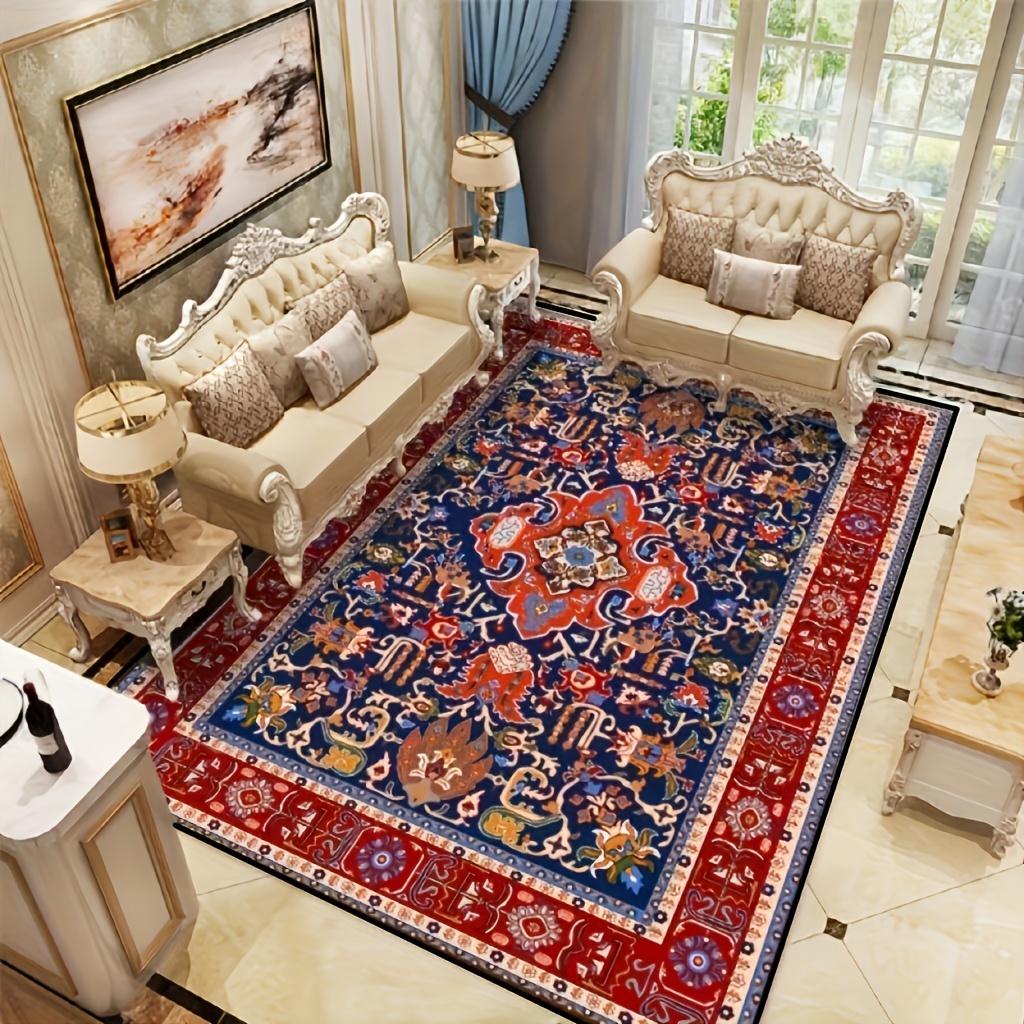 Vintage Bohemian Design Ornamental Carpet Area Rug Machine - Temu
