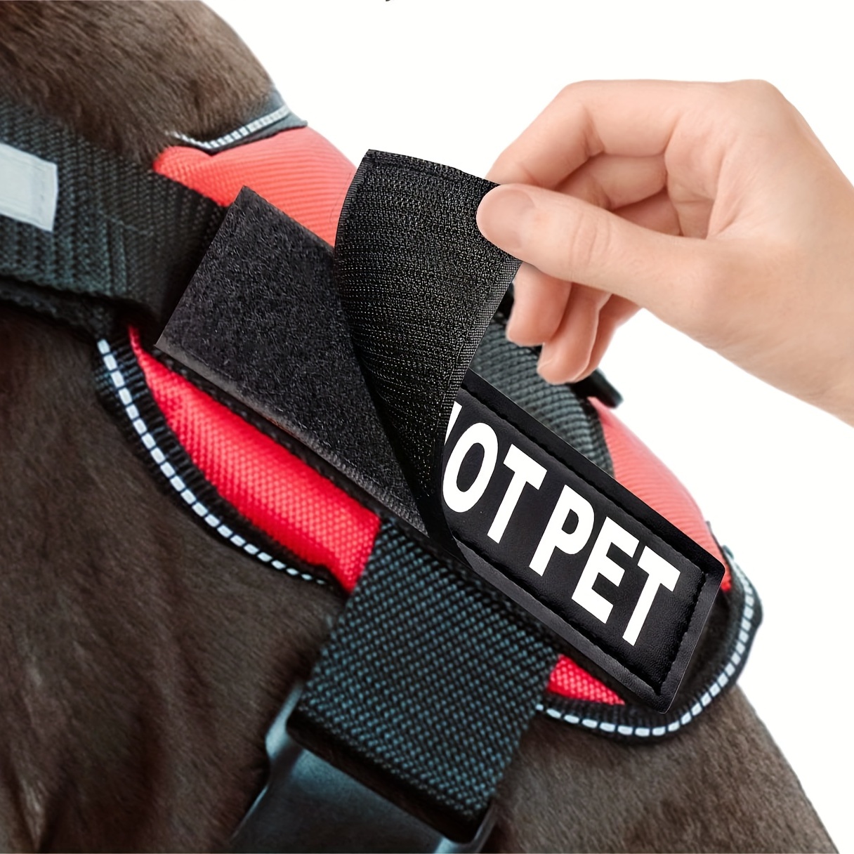 PETILUCK Reflective Velcro for Dogs, for Dog Harness/Collar/Jackets/Vest, Removable Service Dog Vest Patches, Washable Paper Patches with Velcro