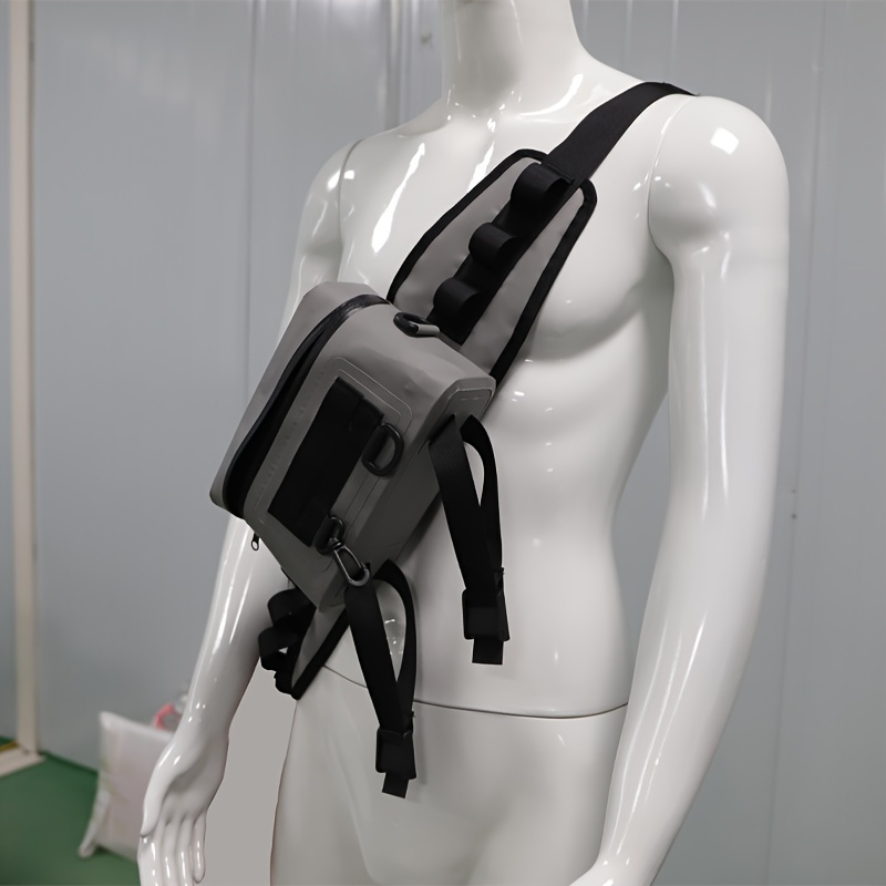1pc Waterproof Waist Bag With Adjustable Shoulder Strap And Fishing Rod  Holder, Multifunctional Fishing Waist Bag